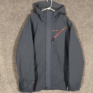 Volcom L Gore-Tex Jacket Mens 2XL Gray Hooded Waterproof Snow Parka Ski Shell